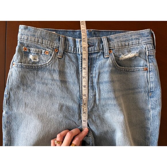 GAP Cheeky Straight High Rise Jeans Medium Wash Vintage Destructed Size 8 Long - Picture 9 of 11